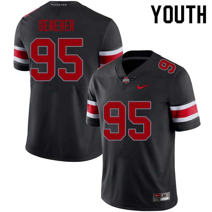 Ohio State Buckeyes Jack Deneher Youth #95 Blackout Authentic Stitched College Football Jersey